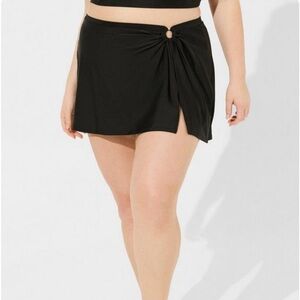 High Rise O Ring Swim Skirt With Brief